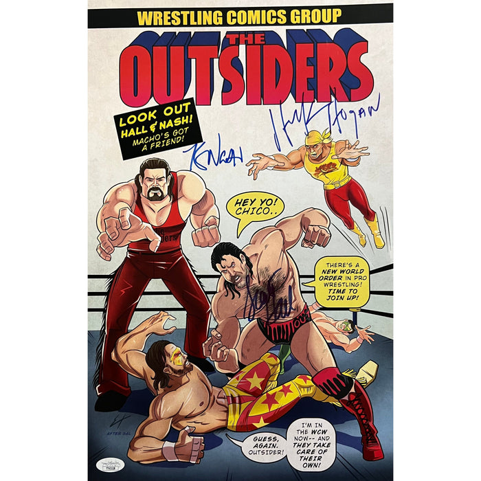 Outsiders 11x17 Poster - Triple JSA Autographed