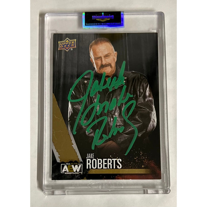 AEW - Jake The Snake Roberts Upper Deck Trading Card - Autographed