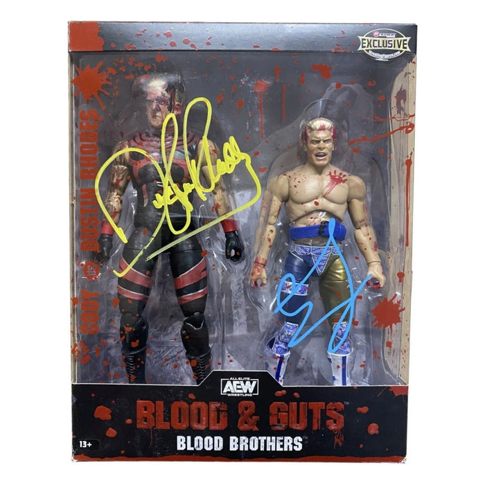 DUAL SIGNED CODY & DUSTIN RHODES BLOOD & GUTS BLOOD BROTHERS AEW AUTOGRAPHED COA