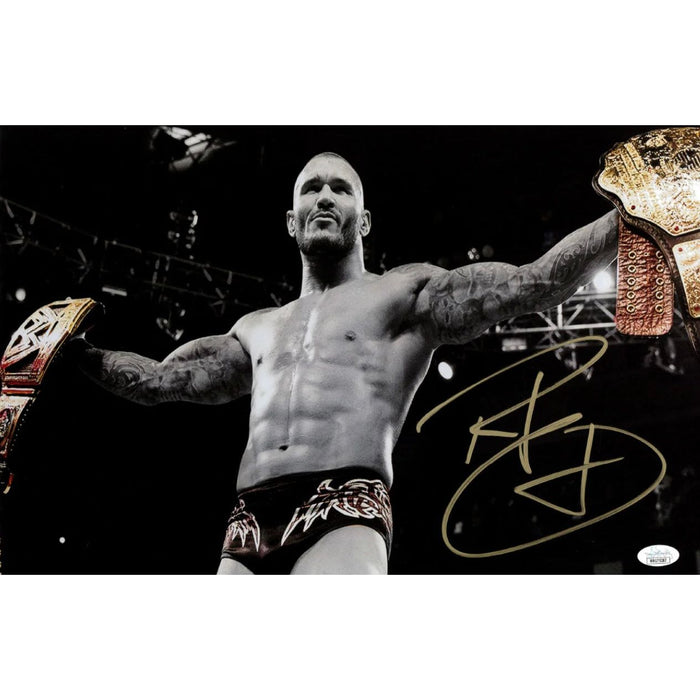 Randy Orton 2 Belts Spotlight 11 x 17 Poster - JSA Autographed