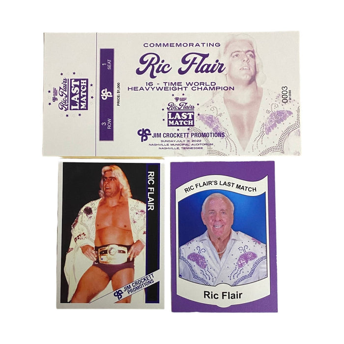 Ric Flair's Last Match Ringside Commemorative Ticket and Cards