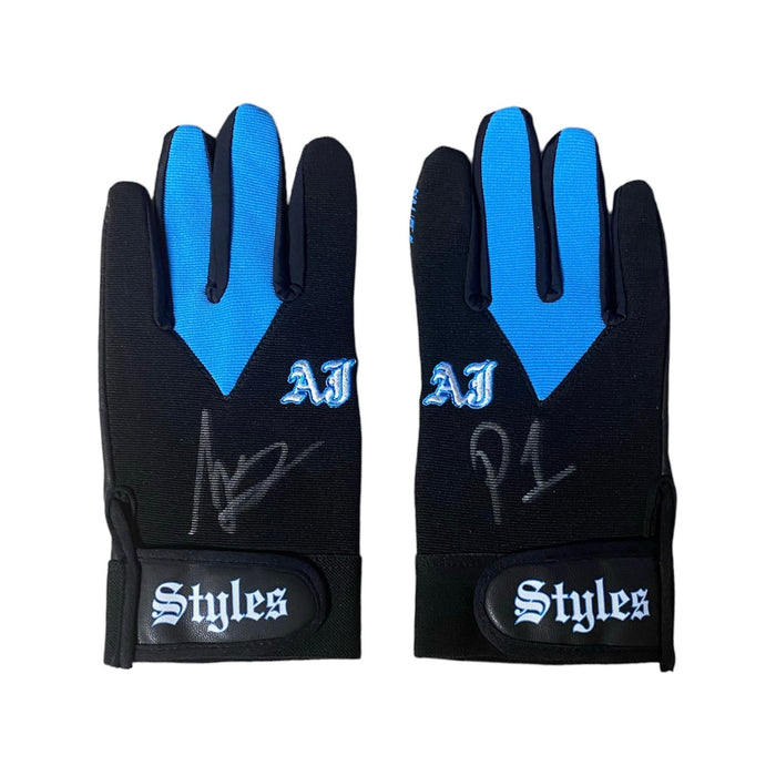 AJ Styles Black Gloves - JSA Autographed