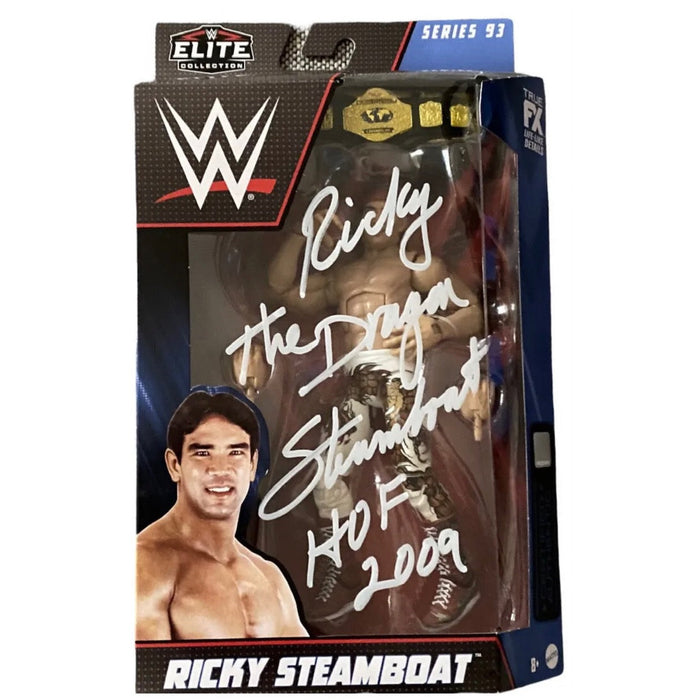Ricky Steamboat WWE Elite Series 93 Figure with Protector Case - AUTOGRAPHED