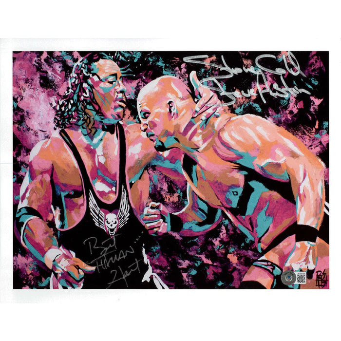 Bret Hart vs Stone Cold Steve Austin 11x14 Poster - DUAL AUTOGRAPHED