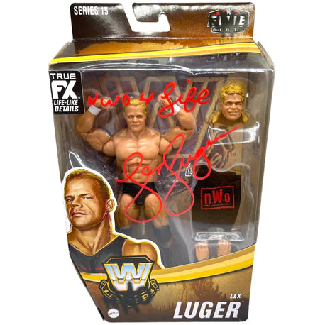 Lex Luger WWE ELITE LEGENDS SERIES 15 FIGURE WITH PROTECTOR CASE - AUTOGRAPHED