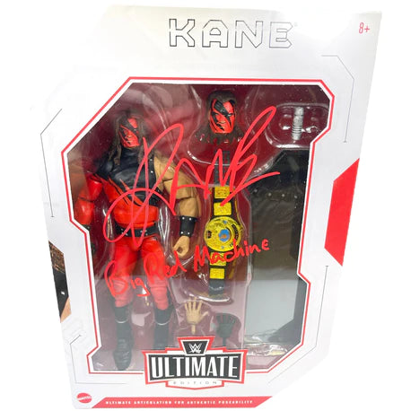 KANE Mattel WWE Ultimate Figure with Protector Case - AUTOGRAPHED