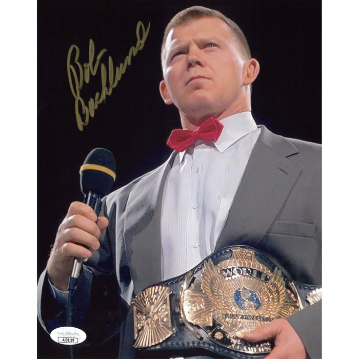 JSA Signed* Bob Backlund Bow Tie, Microphone, Belt 8 x 10 Promo