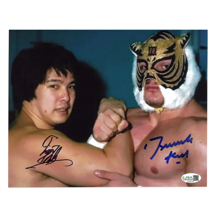 Tiger Mask & Dynamite Kid 8x10 Promo - JSA Dual Autographed
