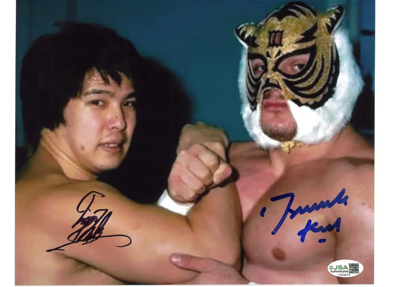 Tiger Mask & Dynamite Kid 8x10 Promo - JSA Dual Autographed