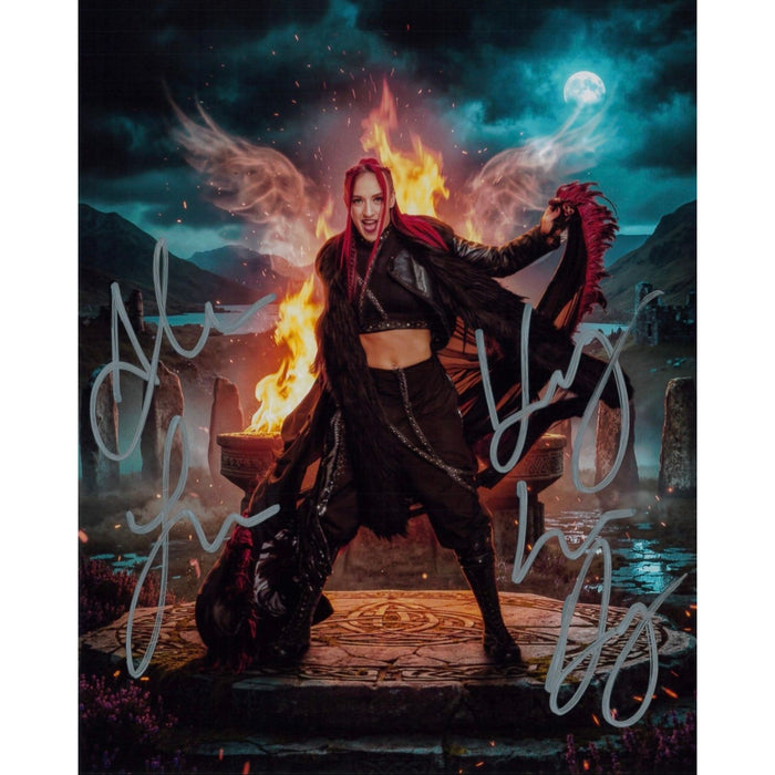 Alba Fyre / Kay Lee Ray 8x10 Metallic Promo - Dual Autographed