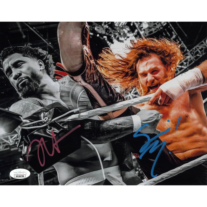 Jey Uso & Sami Zayn 8x10 Metallic Promo - JSA Dual Autographed