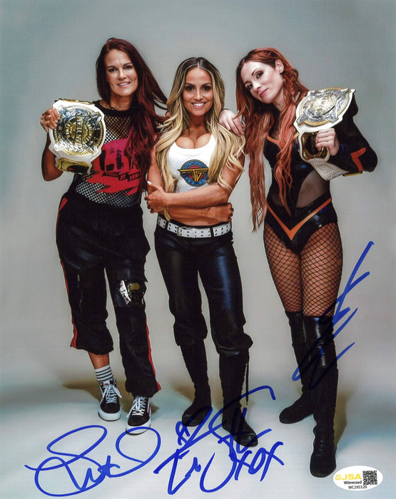 Becky Lynch , Trish Stratus & Lita 8x10 Promo - Triple JSA Autographed