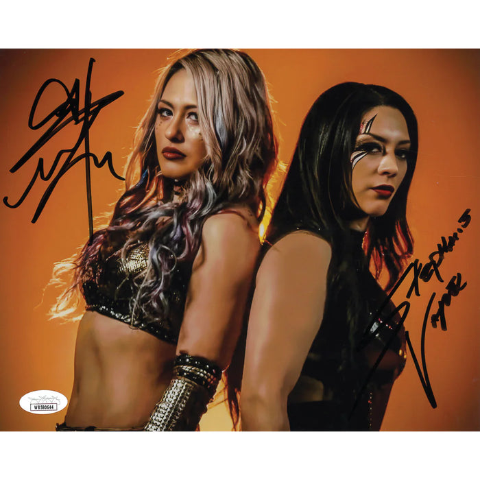 Stephanie Vaquer & Giulia Back to Back METALLIC 8 x 10 Promo - JSA DUAL AUTOGRAPHED