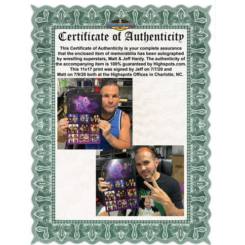 Hardy Boyz Tag Team 11 x 17 Poster - DUAL AUTOGRAPHED