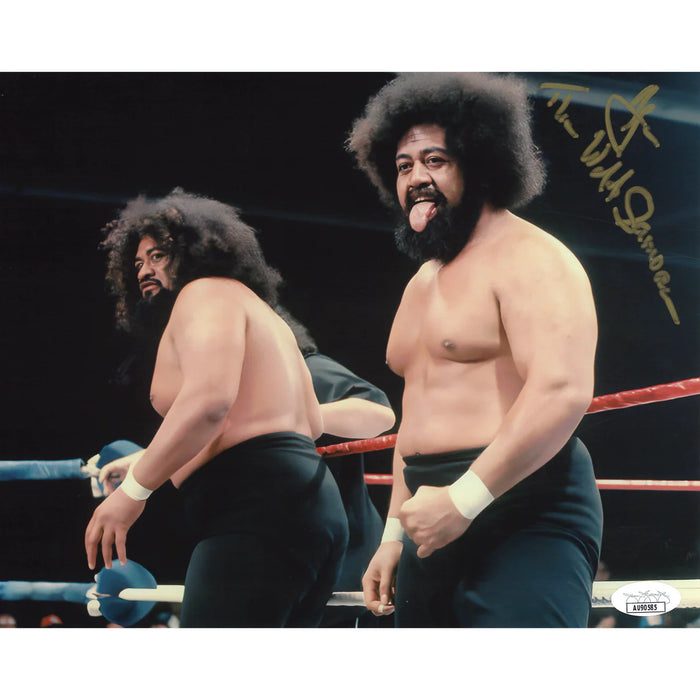 Wild Samoans (Afa Only) Ropes 8 x 10 Promo - JSA AUTOGRAPHED