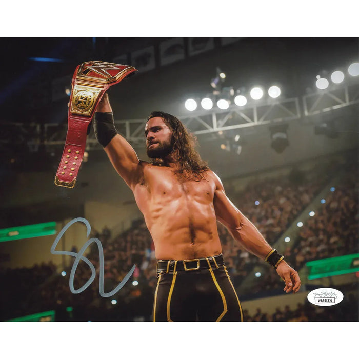 Seth Rollins Universal Champion MITB 8 x 10 Promo - JSA AUTOGRAPHED