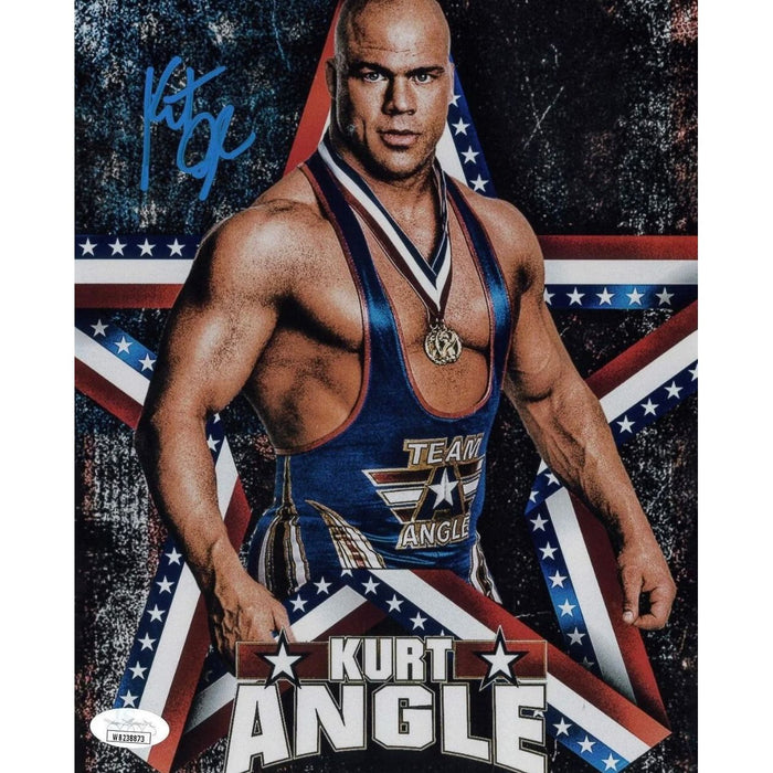 Kurt Angle MSC METALLIC 8 x 10 Promo - JSA AUTOGRAPHED