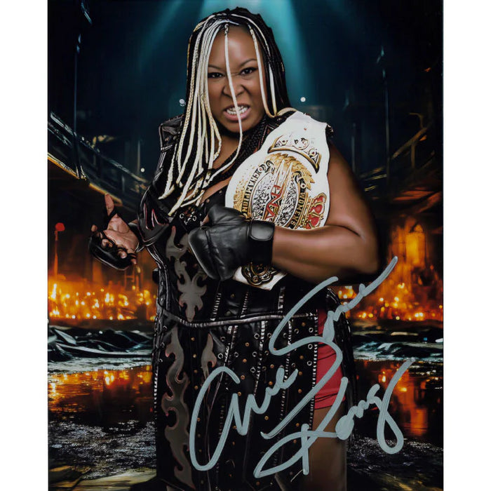 Awesome Kong TNA Title Belt METALLIC 8 x 10 Promo - AUTOGRAPHED