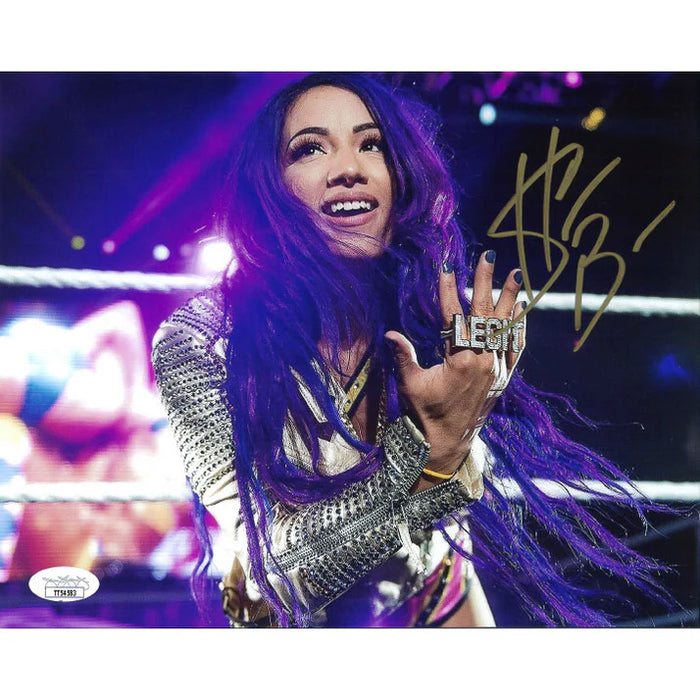 Sasha Banks Purple Hair Legit Ring 8 x 10 Promo - JSA AUTOGRAPHED