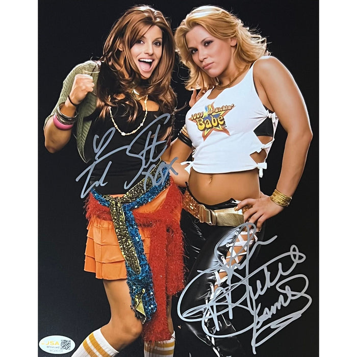 Trish Stratus & Mickie James 8x10 Promo - Dual JSA Autographed