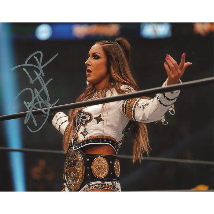 Britt Baker In Ring Belt Pose 8 x 10 Promo - Autographed