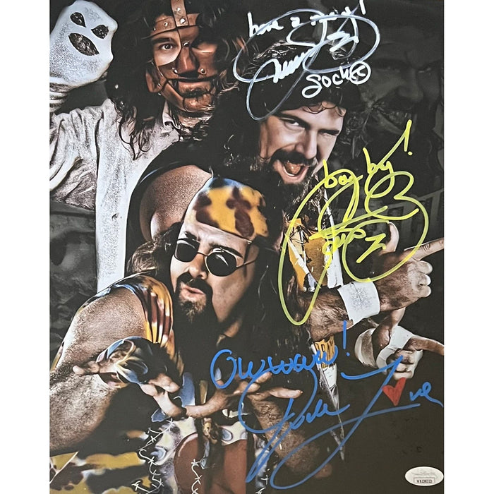 3 Faces Of Mick Foley 11x14 Metallic Poster - Triple JSA Autographed