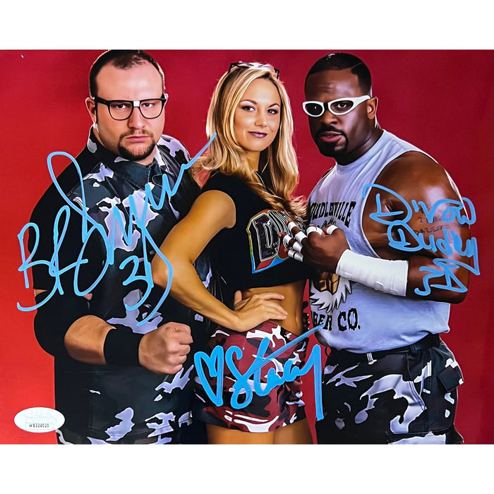Dudley Boyz and Stacy Keibler 8x10 Promo - JSA Autographed
