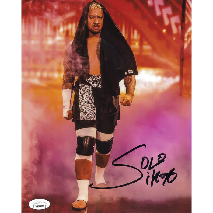 Solo Sikoa Black Towel 8 x 10 Promo - JSA AUTOGRAPHED
