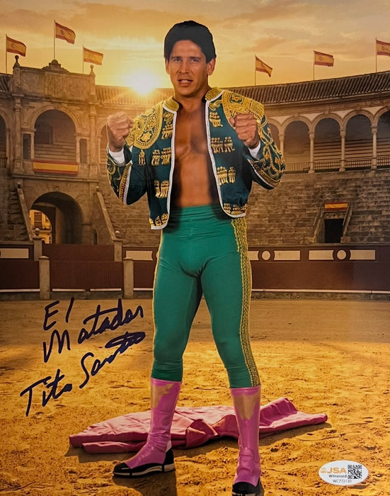 El Matador Tito Santana 8x10 Promo - JSA Autographed