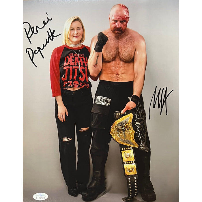 Jon Moxley & Renee Paquette 11 x 14 Poster - JSA Dual Autographed