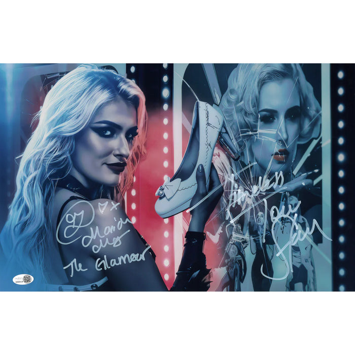Toni Storm & Mariah May Broken Glass METALLIC 11 x 17 Poster - JSA DUAL AUTOGRAPHED