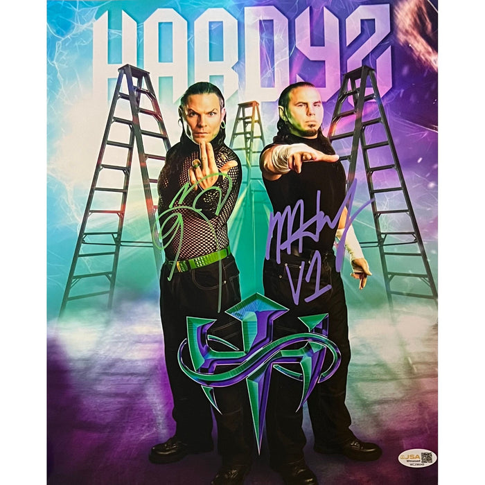 The Hardy Boyz 11 x 14 Metallic Poster - JSA Autographed