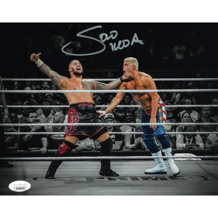 Solo Sikoa Samoan Spike Spotlight METALLIC 8 x 10 Promo - JSA AUTOGRAPHED
