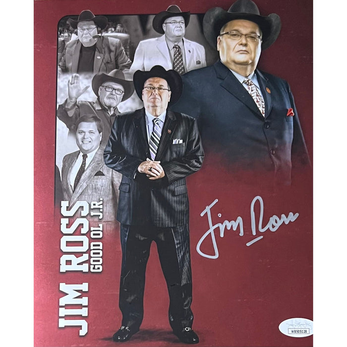 Jim Ross 8x10 Metallic Promo - JSA Autographed