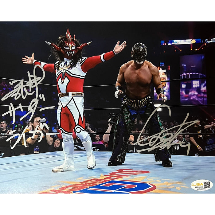 Jushin Liger & The Great Muta 8 x 10 Promo - JSA Dual AUTOGRAPHED