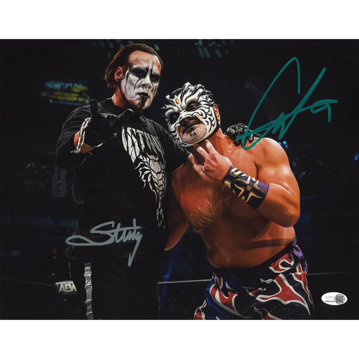 Sting & Great Muta In Ring Pose 11 x 14 Poster - JSA DUAL AUTOGRAPHED