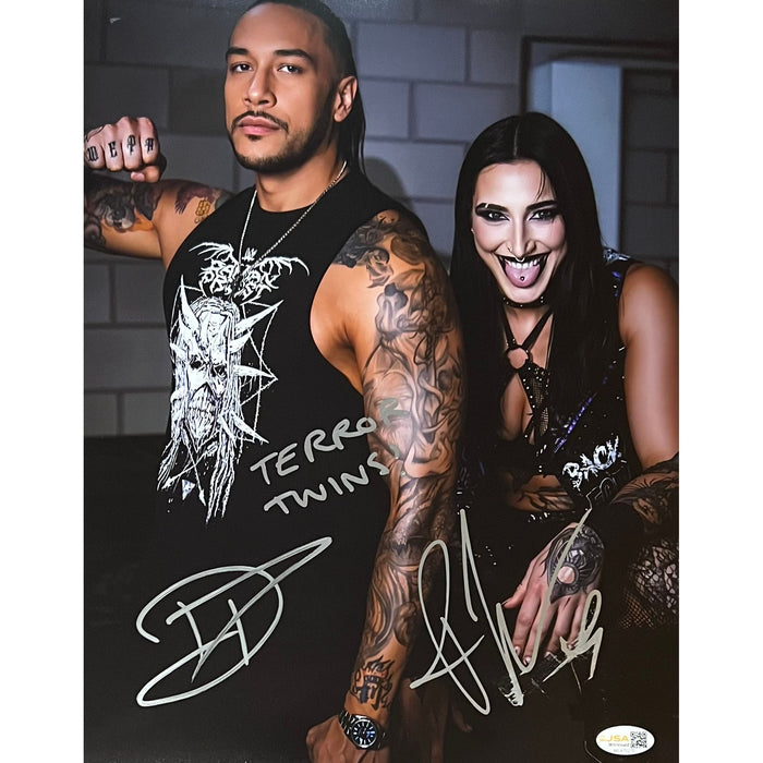 Rhea Ripley & Damien Priest 11x14 Poster - JSA Dual Autographed