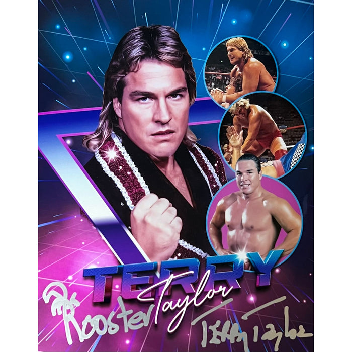 Terry Taylor / Red Rooster Metallic 8x10 Promo - Dual Autographed