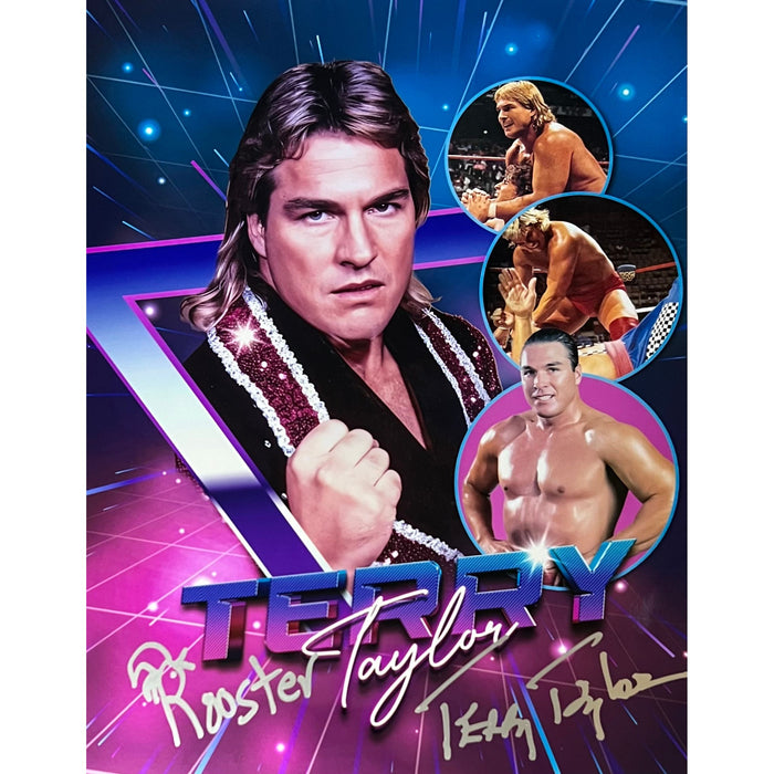 Terry Taylor / Red Rooster Metallic 11x14 Autographed - Dual Autographed