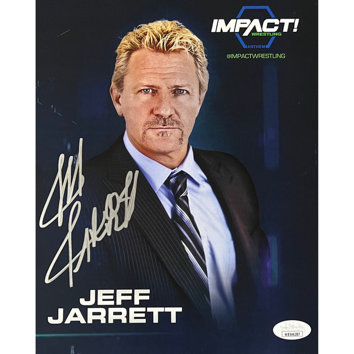 Jeff Jarrett Original TNA Impact Wrestling Suit 8 x 10 Promo - JSA AUTOGRAPHED