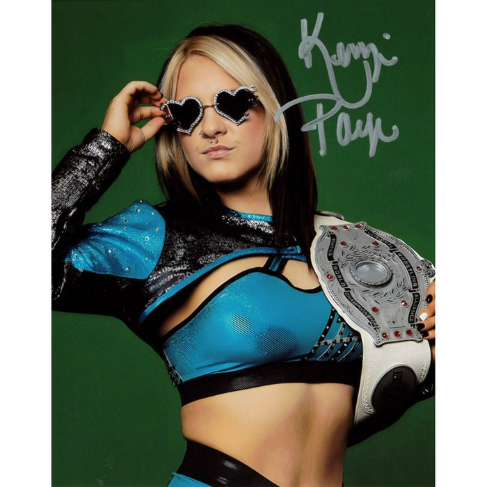 Kenzie Paige NWA Belt on Shoulder 8 x 10 Promo  - Autographed