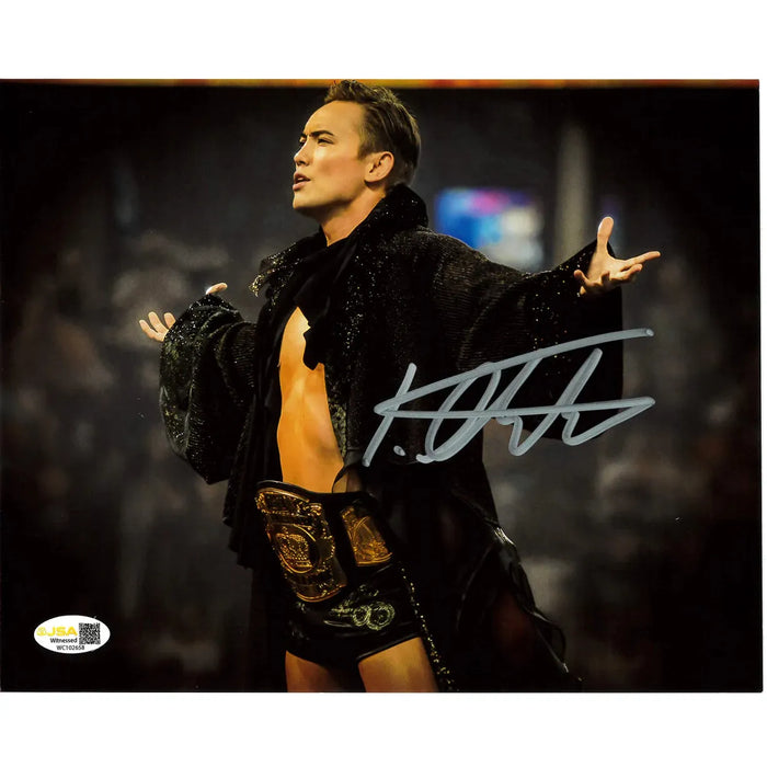 Kazuchika Okada Arms Open Black Robe 8 x 10 - JSA Autographed