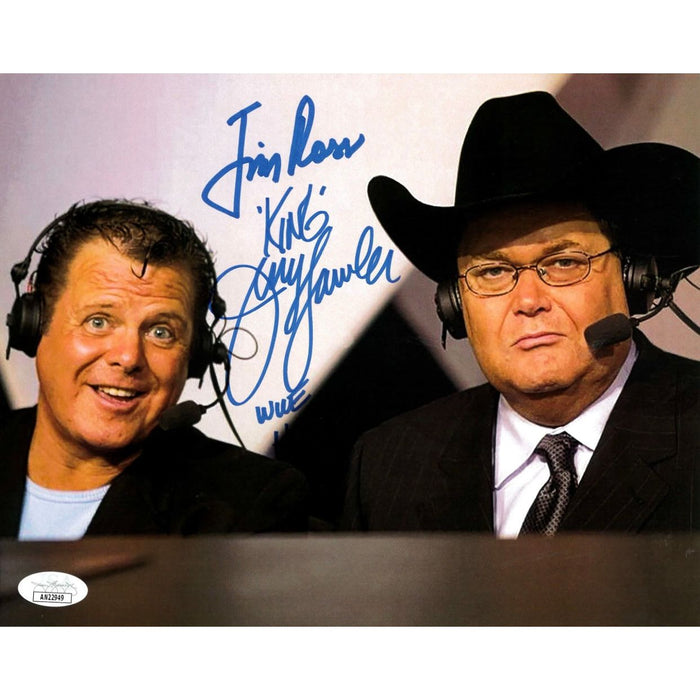 Jim Ross & Jerry Lawler Headsets 8 x 10 Promo - JSA DUAL AUTOGRAPHED