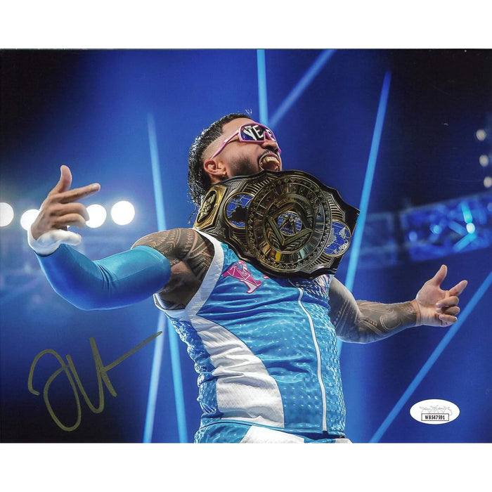 Jey Uso IC Title on Neck 8 x 10 Promo - JSA AUTOGRAPHED