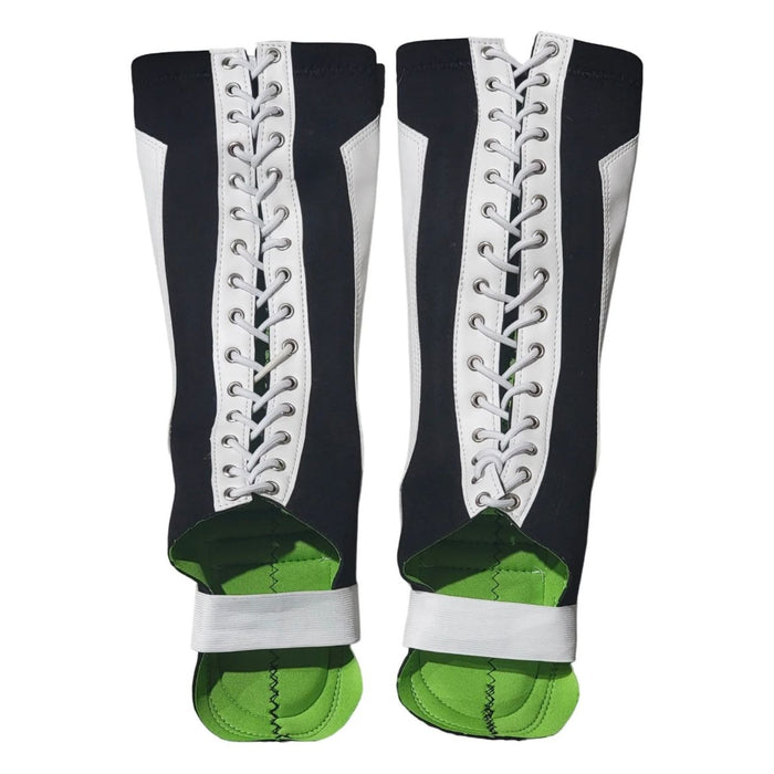 White & Black on Lace-Up Black Kickpads