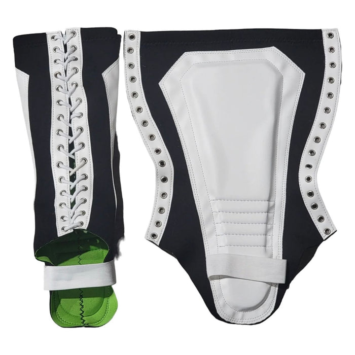 White & Black on Lace-Up Black Kickpads