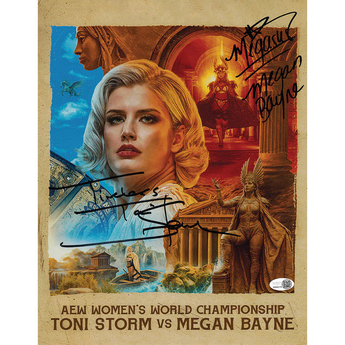 Toni Storm vs Megan Bayne 11 x 14 Poster - JSA DUAL AUTOGRAPHED