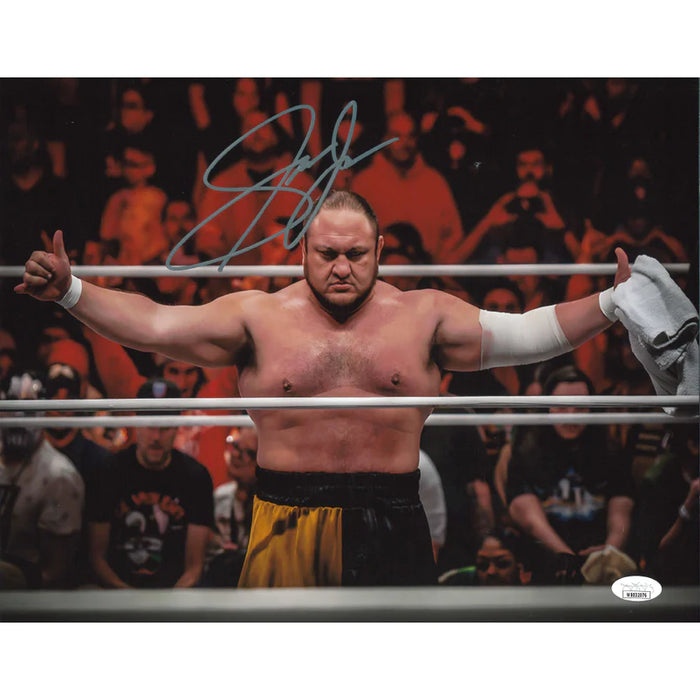 Samoa Joe In Ring Towel 11 x 14 Poster - JSA AUTOGRAPHED