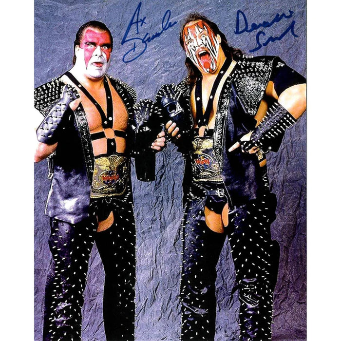 Demolition Tag Titles Blue BG 8 x 10 Promo - DUAL AUTOGRAPHED