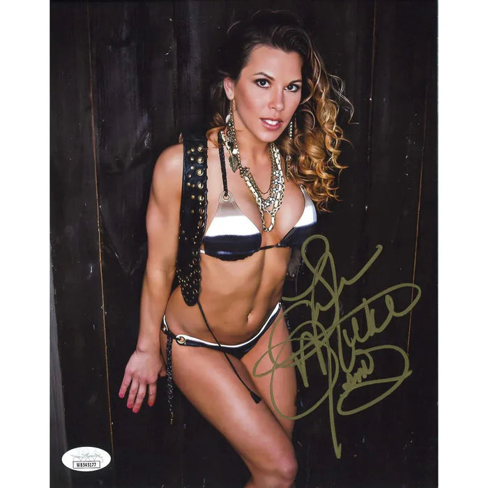 Mickie James Up Against The Wall 8 x 10 Promo - JSA AUTOGRAPHED